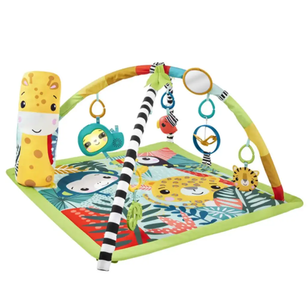 Fischer-Price: Regenwald 3-in-1 Spielmatte mit musikalischem Faultier und Bauchpolster - Mattel kép 2