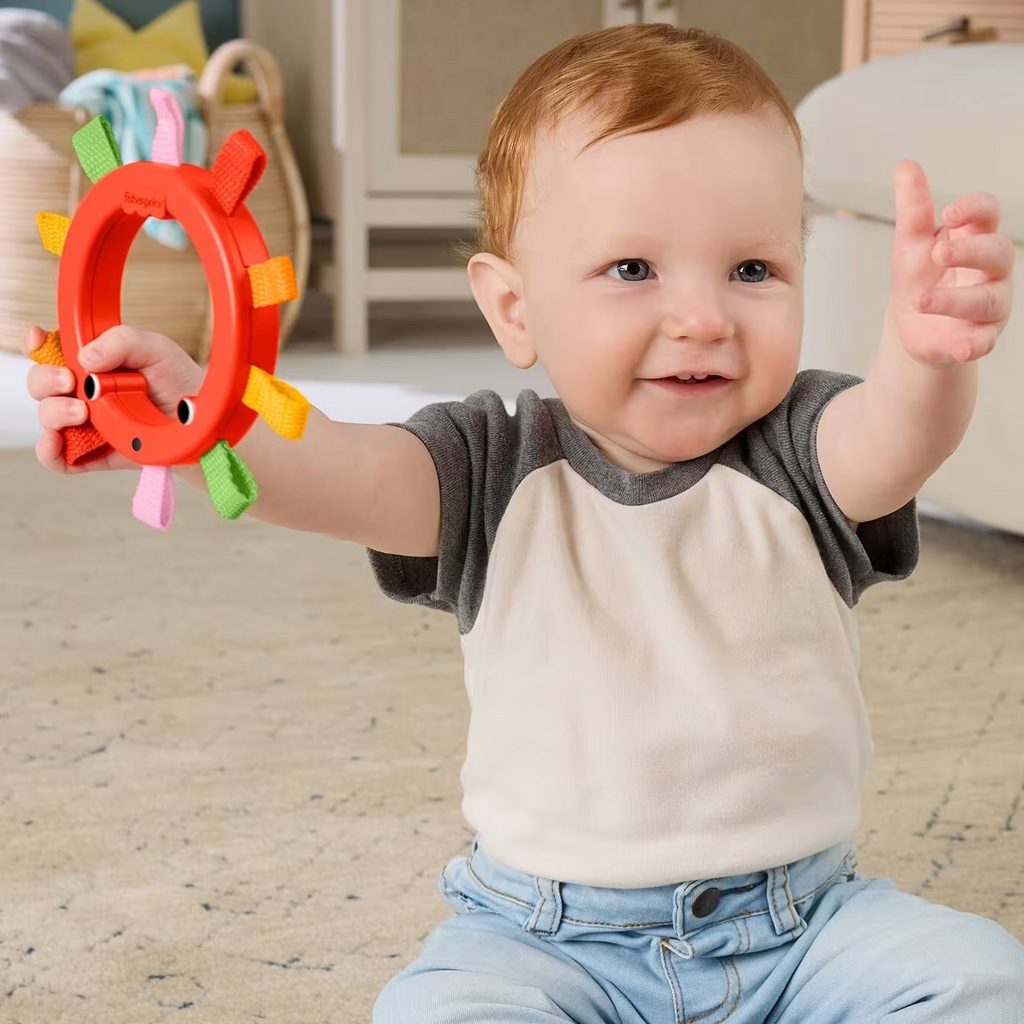 Fisher-Price: Fröhlicher Oktopus-Beißring mit Tiermotiven - Mattel kép 2