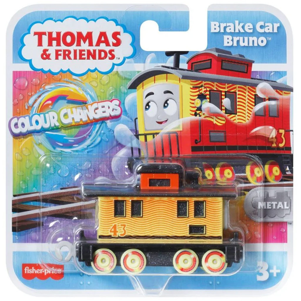 Fisher-Price: Thomas und seine Freunde – Farbwechsel-Lokomotive Bremswagen Bruno – Mattel