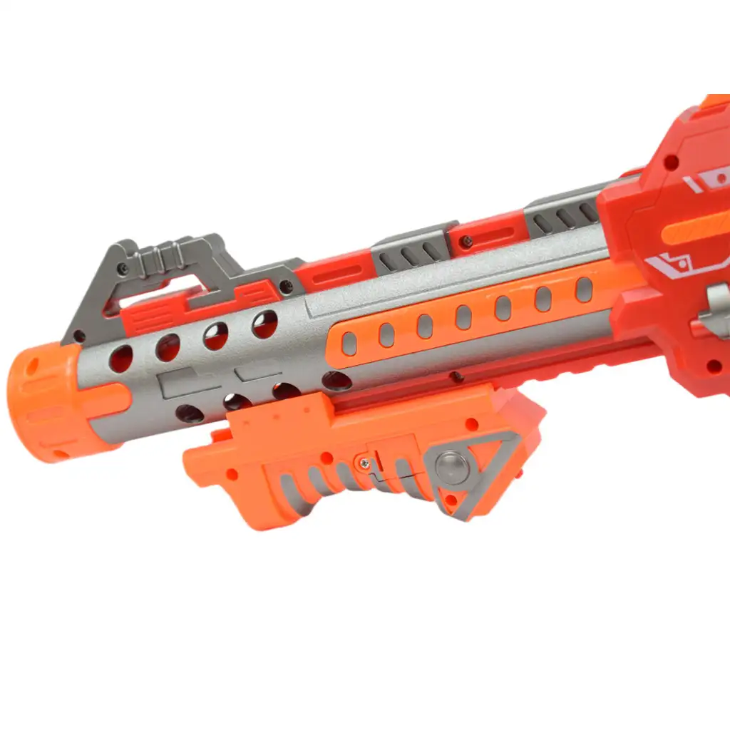 Flames Storm: Elektrische rote Riesenschaumwaffe mit Licht, Drehtrommel und Munition, 73 cm kép 5