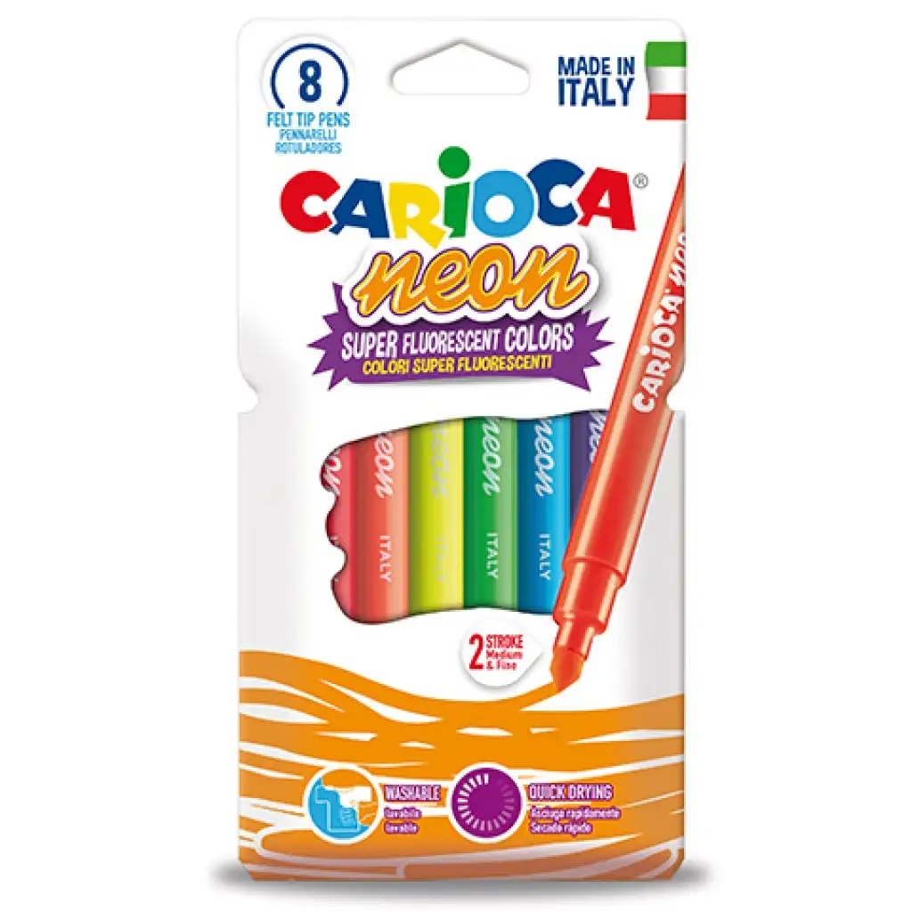 Fluoreszierende Neon-Filzstifte 8er-Set - Carioca