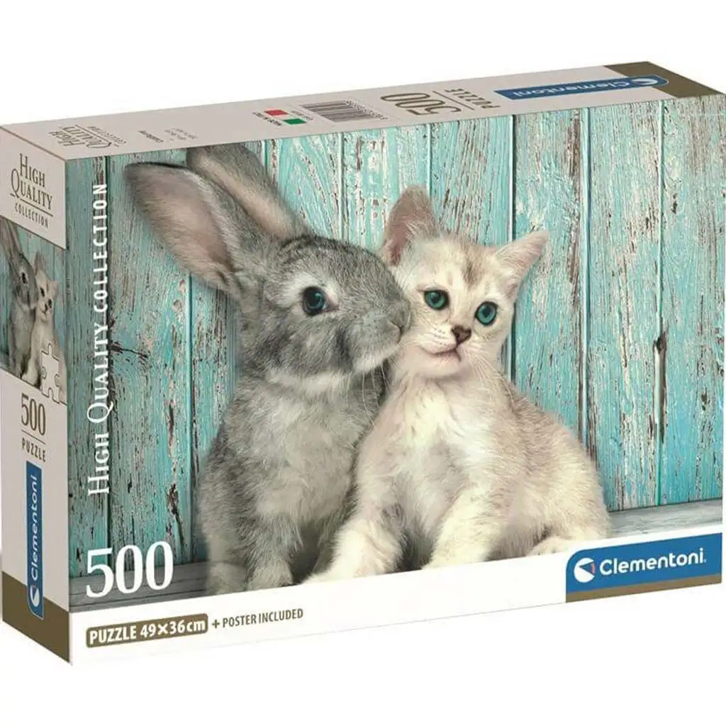 Freundschaft zwischen Katze und Hase HQC 500-teiliges Compact-Puzzle - Clementoni