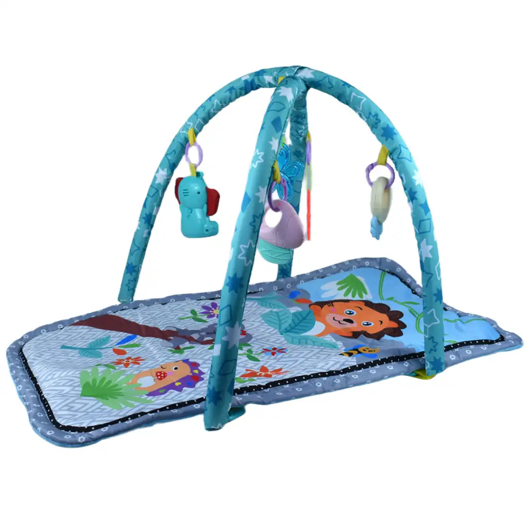 Fröhliche Tier-Babymatte mit Beißring und Musik 77x43cm kép 6