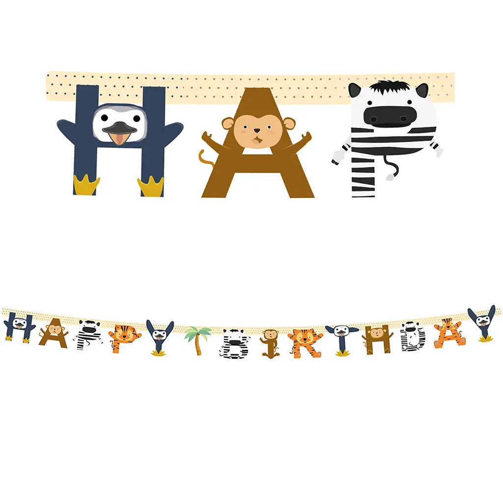 Fröhliches Tierparty-Banner