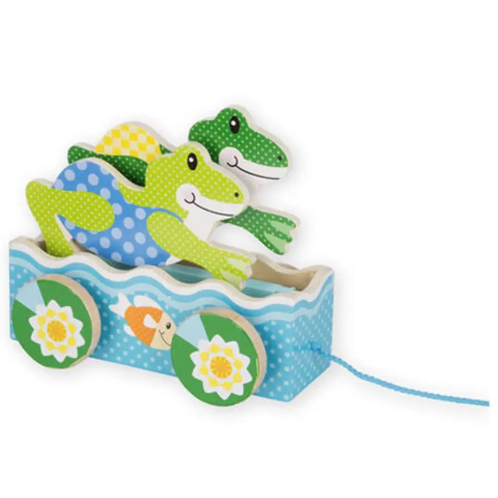Froschwettbewerb Holz-Ziehspiel - Melissa & Doug kép 3