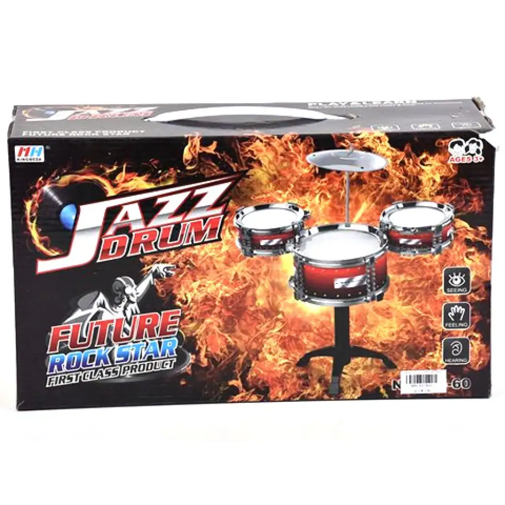 Future Rockstar bordeauxfarbenes 4-teiliges Schlagzeug-Set mit Ständer