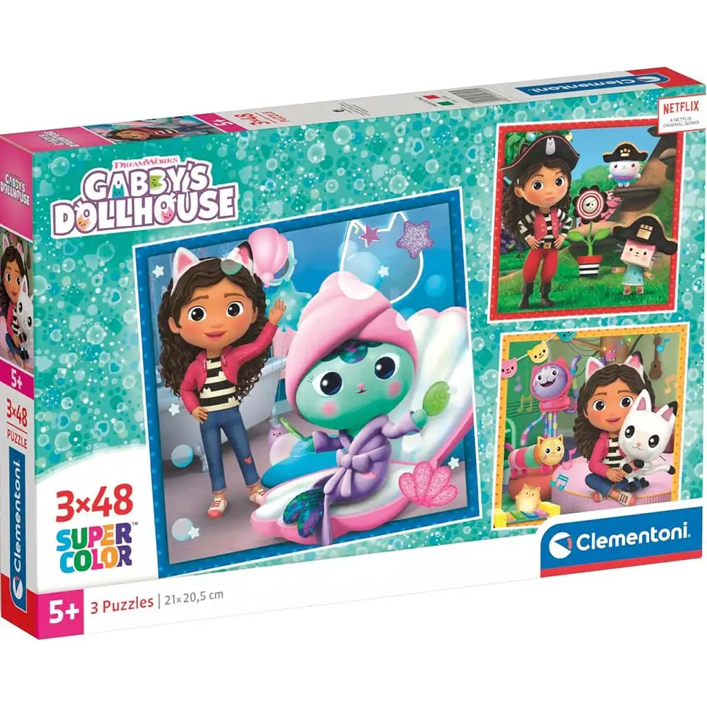 Gabis Puppenhaus: Gabis Aktivitäten 3x48 Teile Supercolor Puzzle - Clementoni