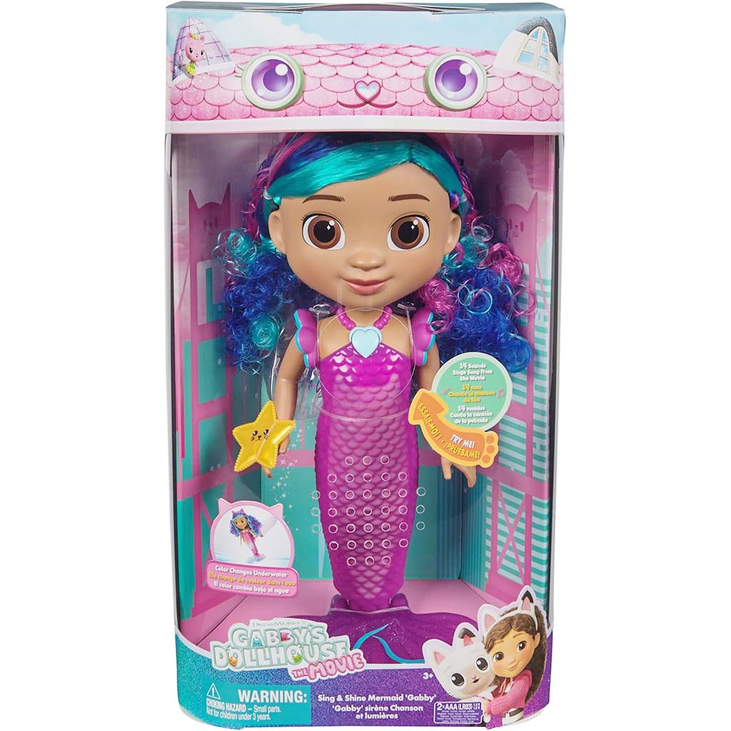 Gabis Puppenhaus Kino: Singende und leuchtende Meerjungfrau Gabi Puppe – Spin Master