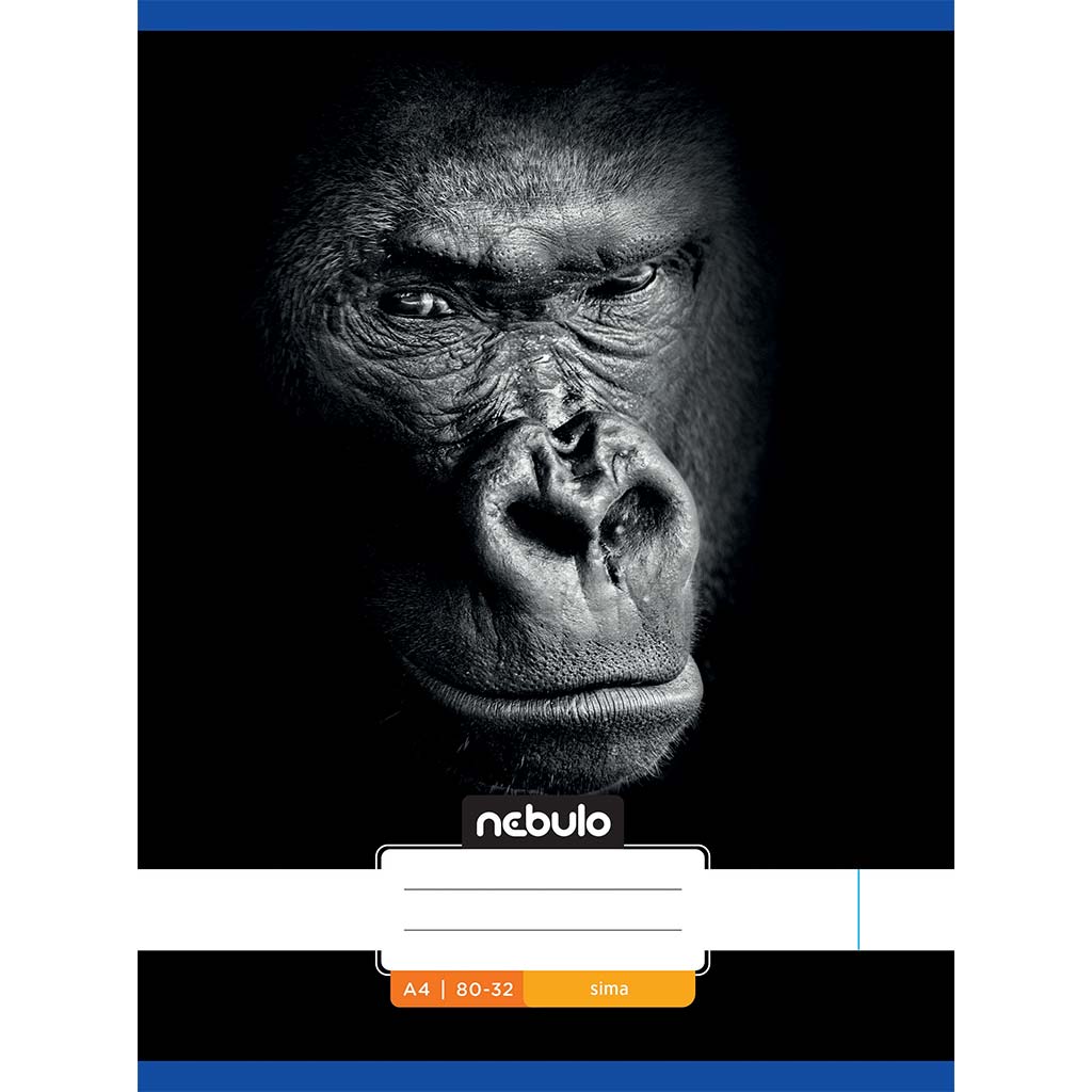 Geheftetes, liniertes Heft mit Gorilla-Muster, 80-32, A/4