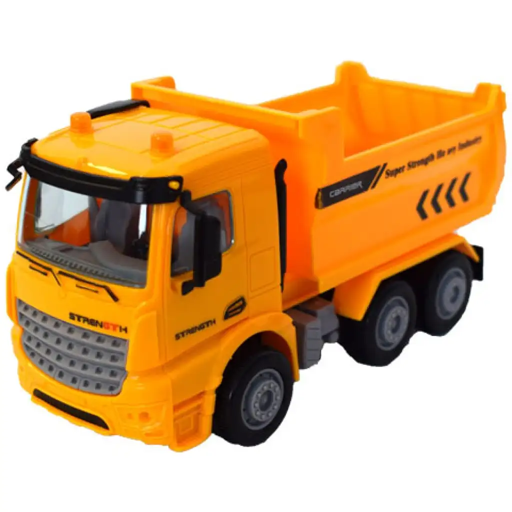 Gelber Kipp-LKW 17 cm kép 2
