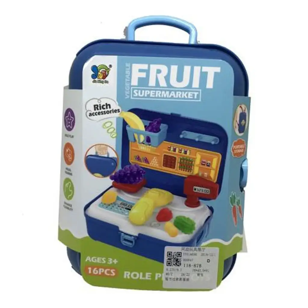 Gemüseset im blauen Koffer mit Zubehör