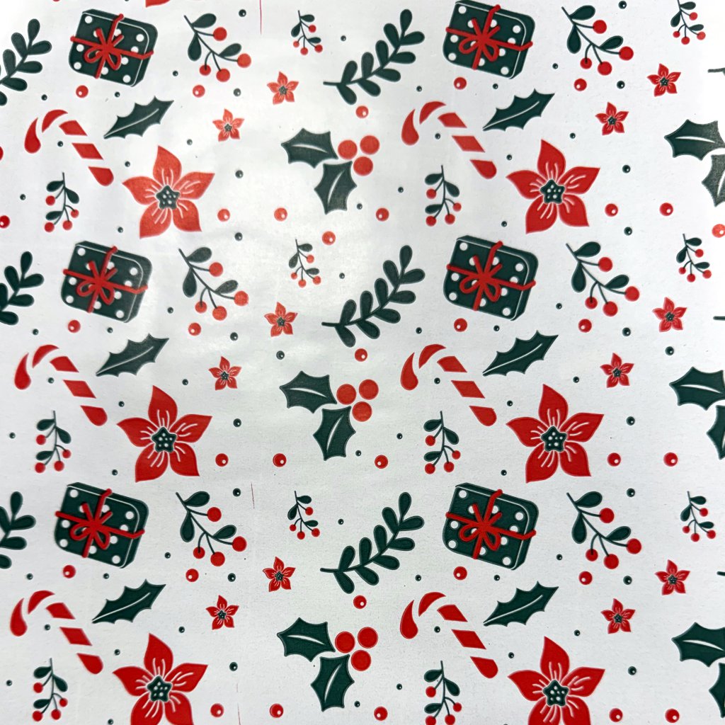 Geschenkpapier mit roten Zuckerstangen, 200x70 cm