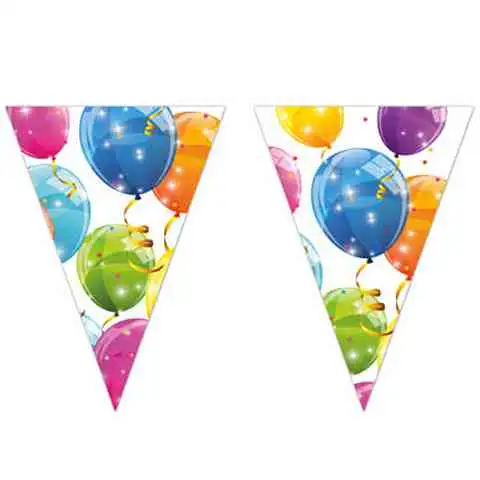 Glänzende Luftballons Dreieck Wimpelkette