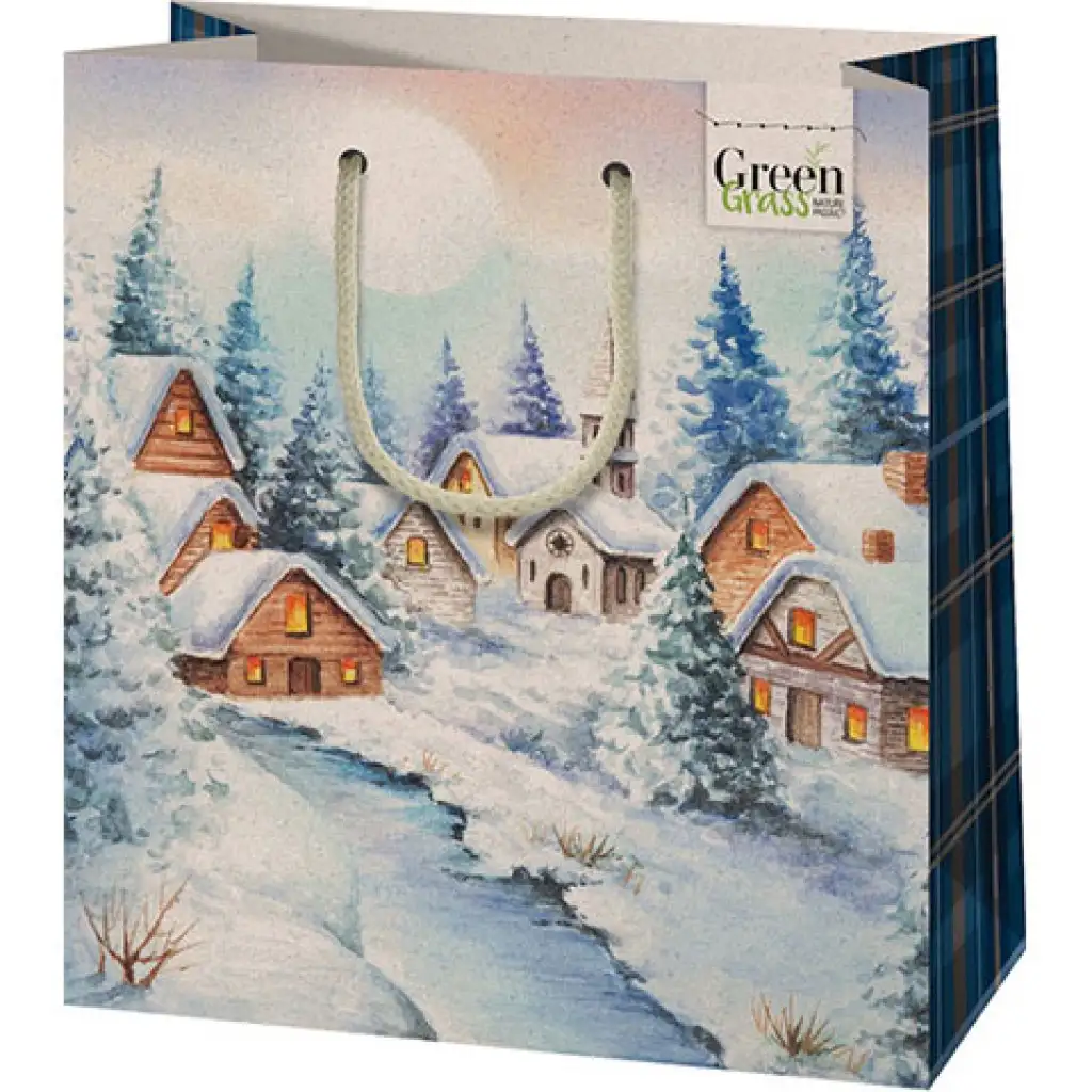 Green Grass Winterdorf mittelgroße exklusive Geschenktasche 18x10x23cm