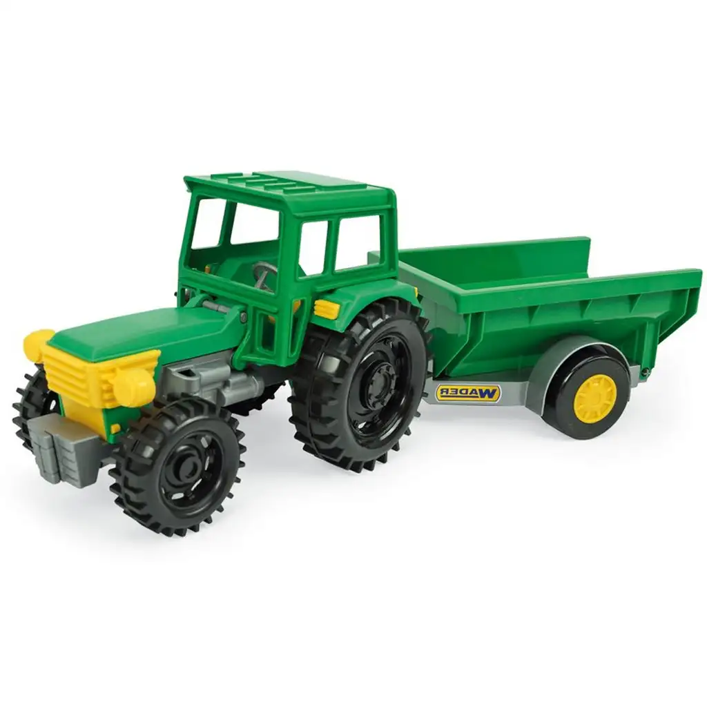 Grüner Traktor mit Kippanhänger 38,5 cm - Wader