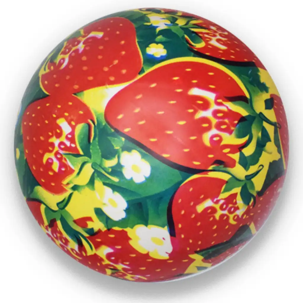 Gummiball mit Erdbeermuster, 23 cm