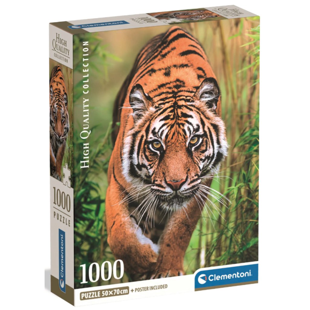 HQC Angreifender Tiger, 1000-teiliges Puzzle - Clementoni