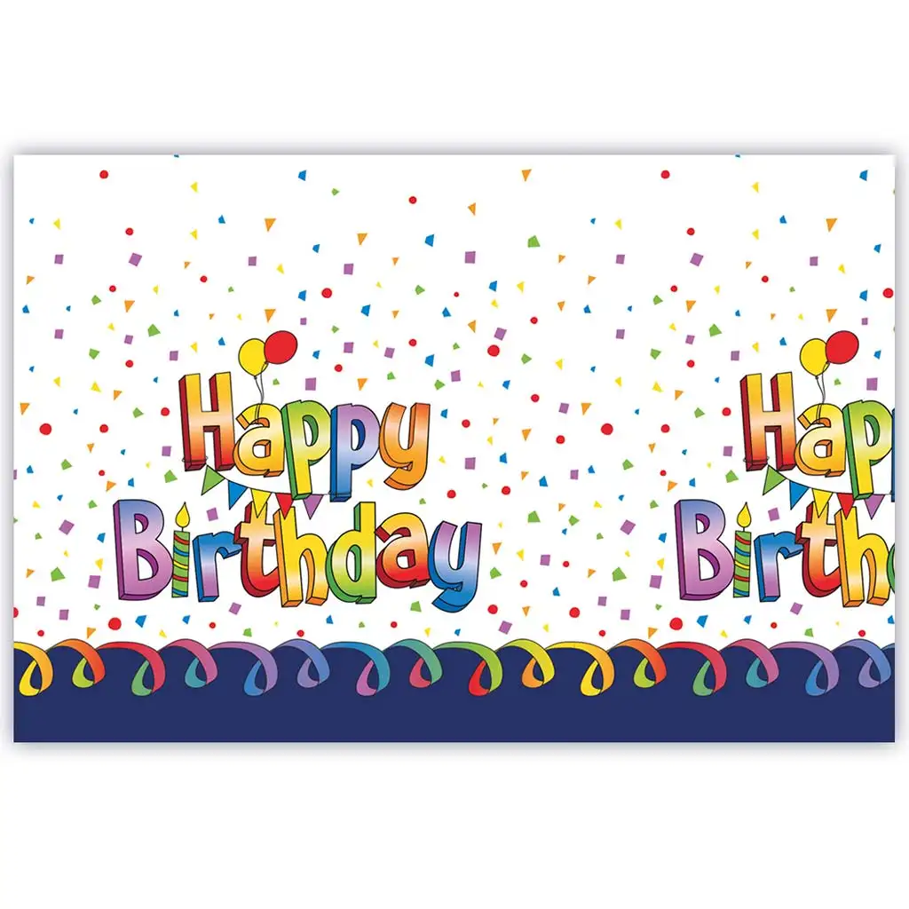 Happy Birthday Kunststoff-Tischdecke – 120x180 cm