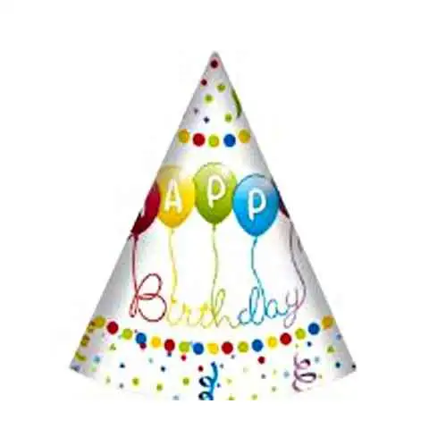 Happy Birthday Papierhütchen 6er-Pack