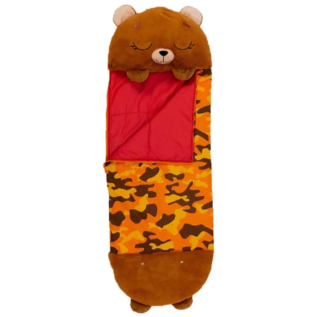 Happy Nappers: Brauner Bärenkissen-Schlafsack 137cm kép 2