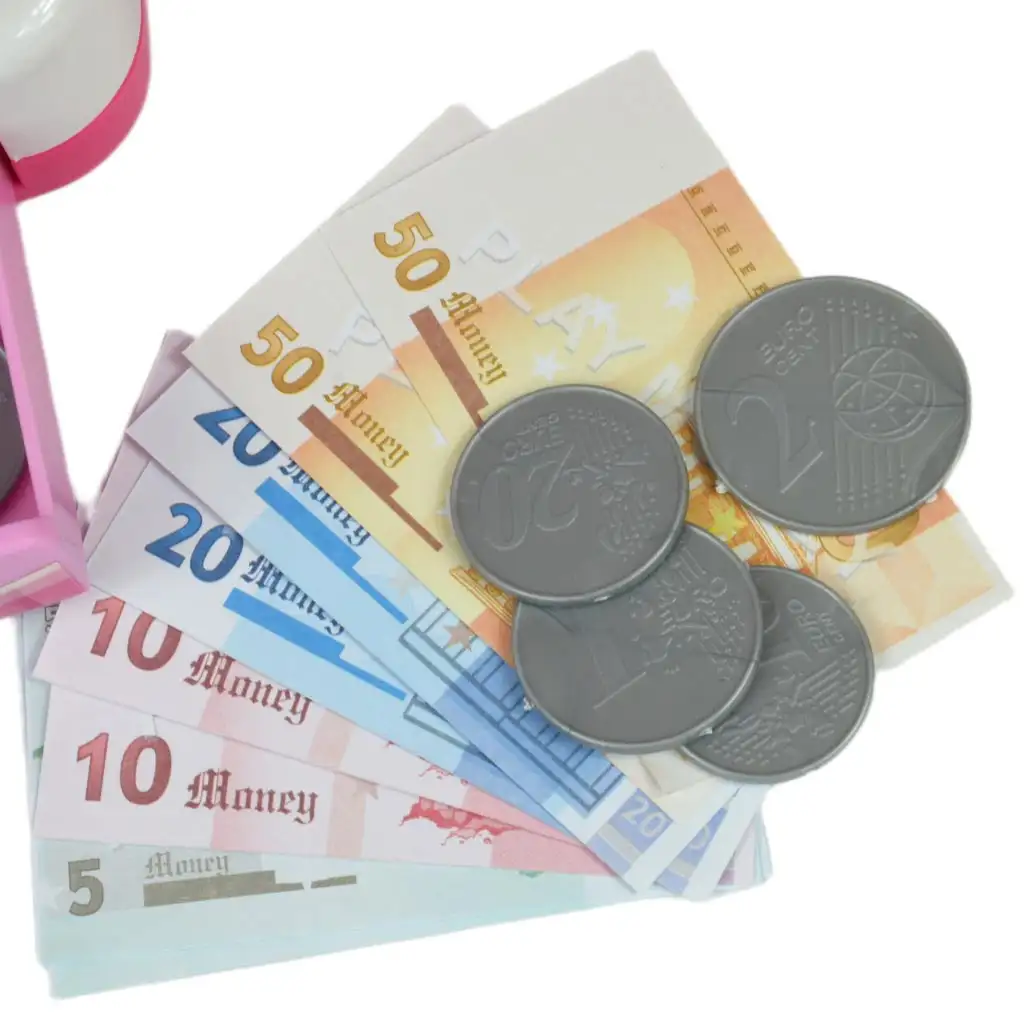 Happy Shopping: Elektronische weiß-rosa Registrierkasse mit Sound und Zubehör 22,5x17cm kép 10