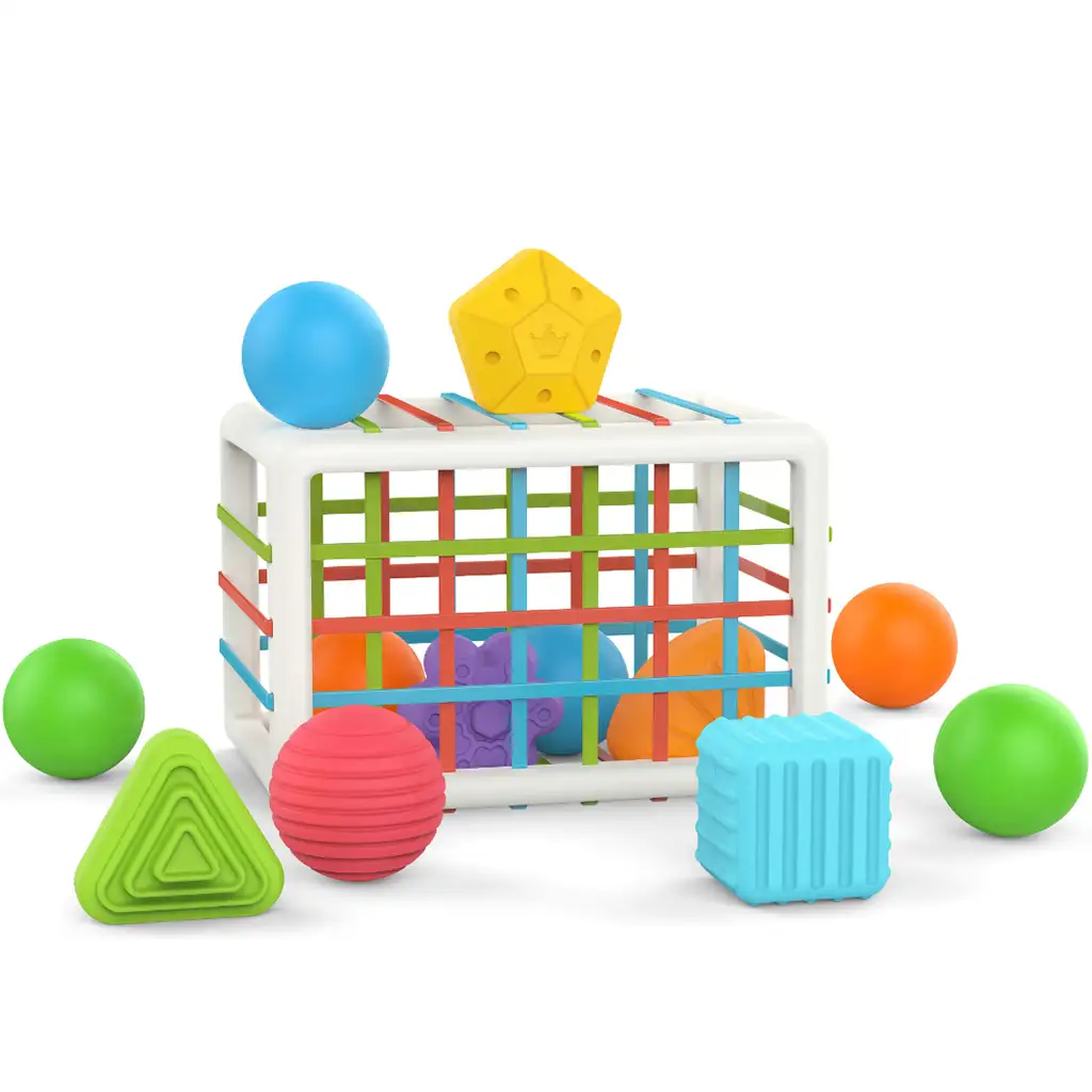 Happy World: Fröhliches Formensortierspiel mit 12 Teilen zur Fähigkeitsentwicklung kép 3