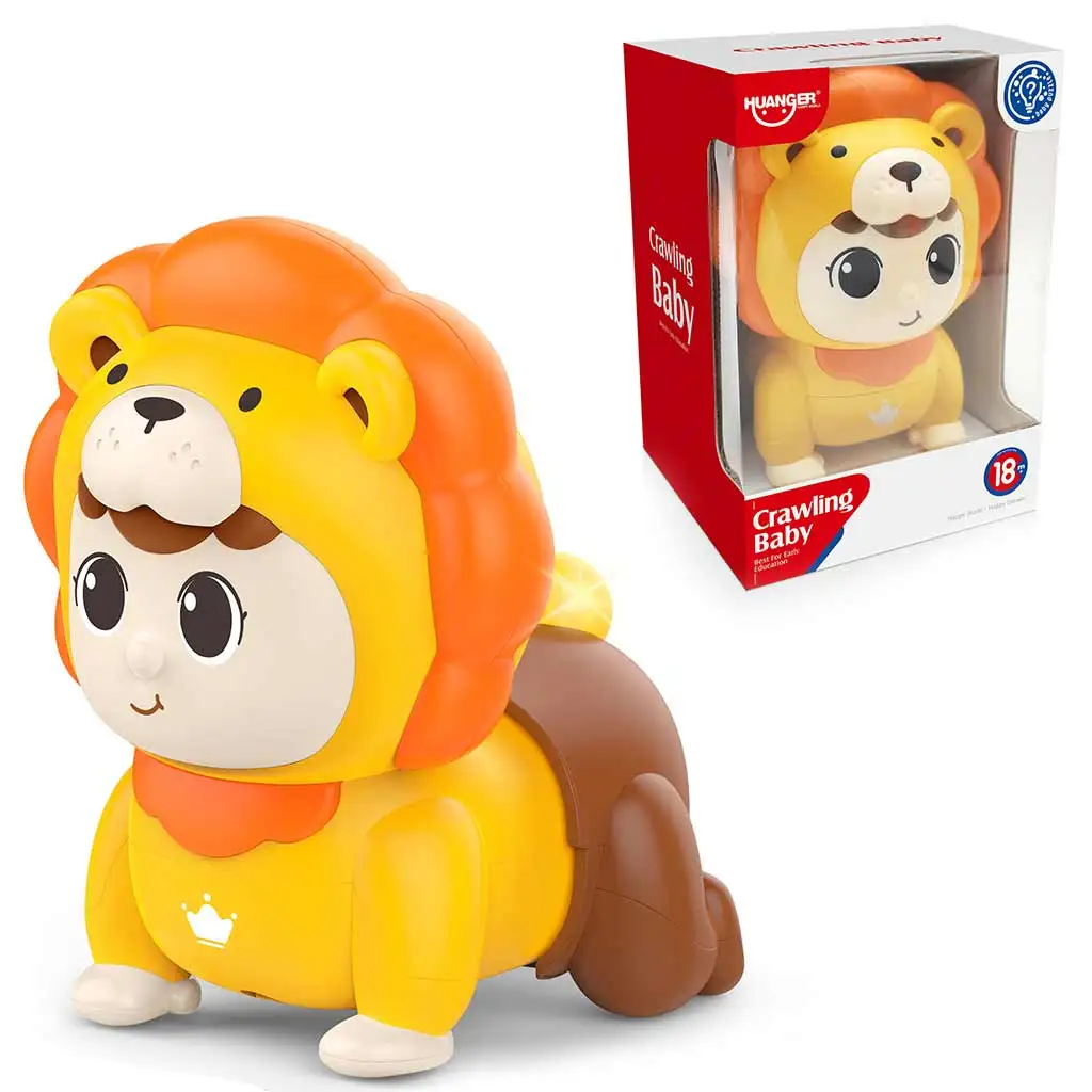 Happy World: Krabbelndes Baby im Löwenkostüm 13x17cm