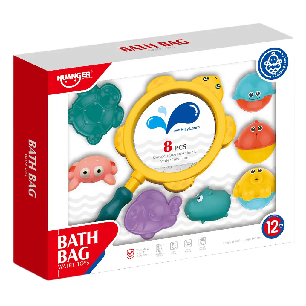 Happy World: Meerestier-Badespielzeug mit Angelnetz