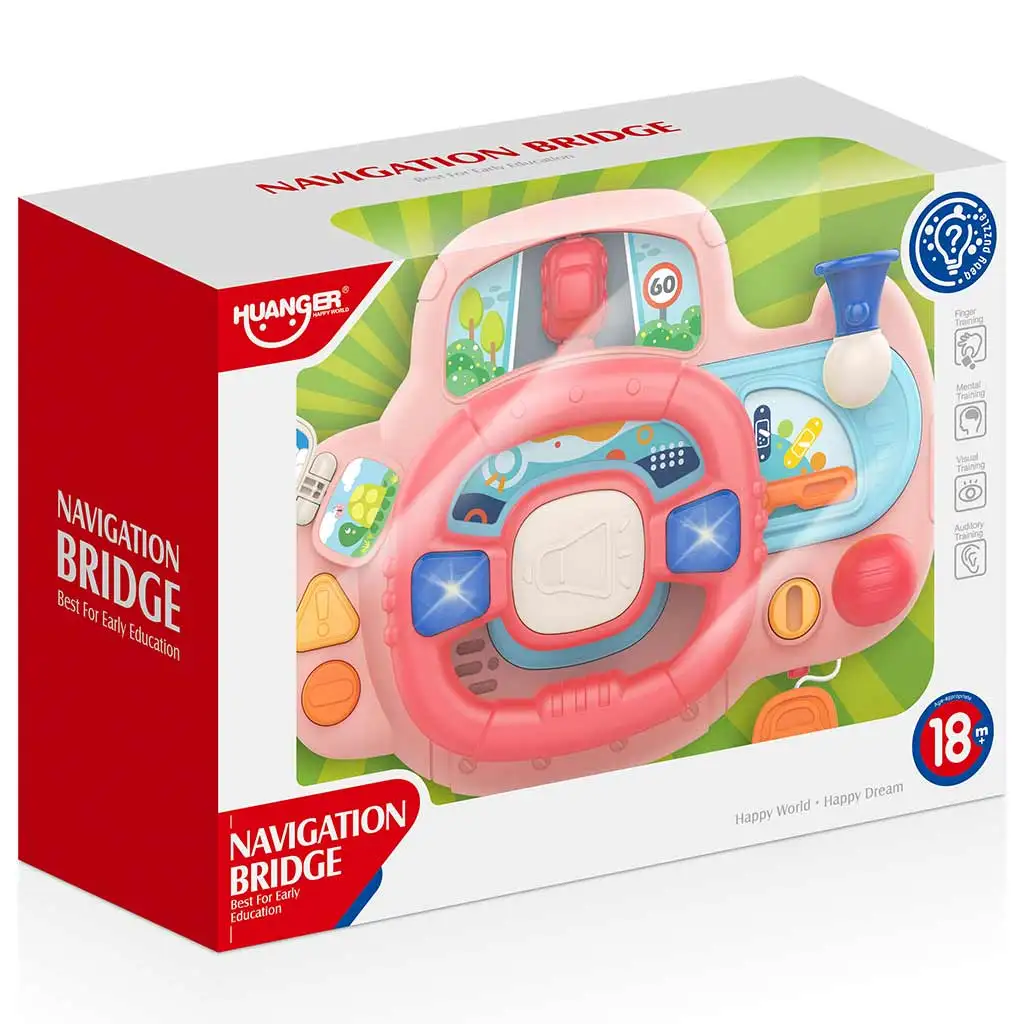 Happy World: Multifunktionales Lenkrad in Pink mit Licht- und Toneffekten 23x17,5cm