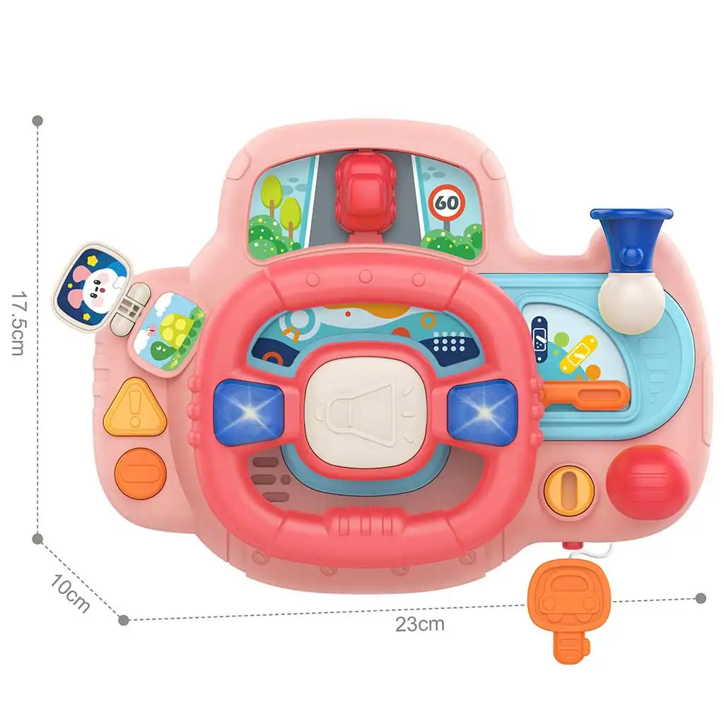 Happy World: Multifunktionales Lenkrad in Pink mit Licht- und Toneffekten 23x17,5cm kép 2