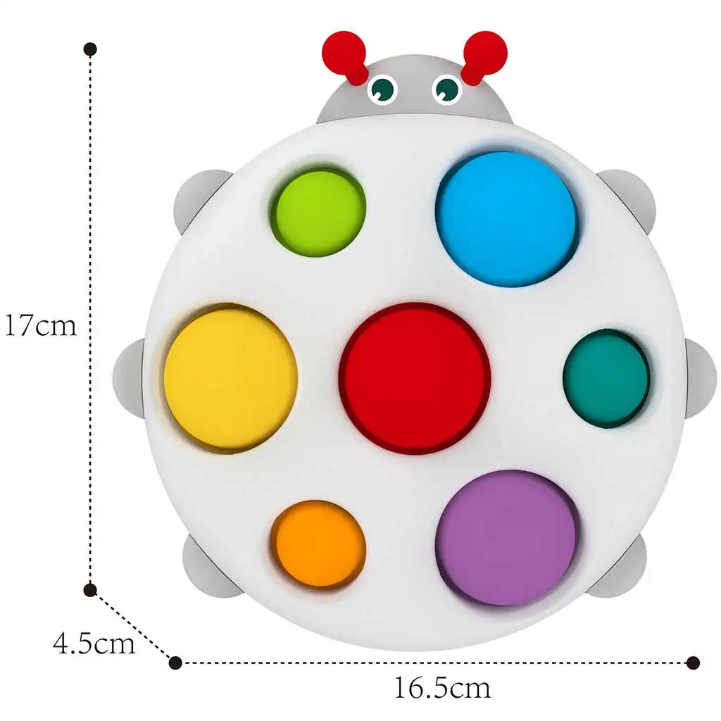 Happy World: Pop it! Beruhigende Marienkäfer-Freund Fertigkeit entwickelndes Babyspielzeug kép 2