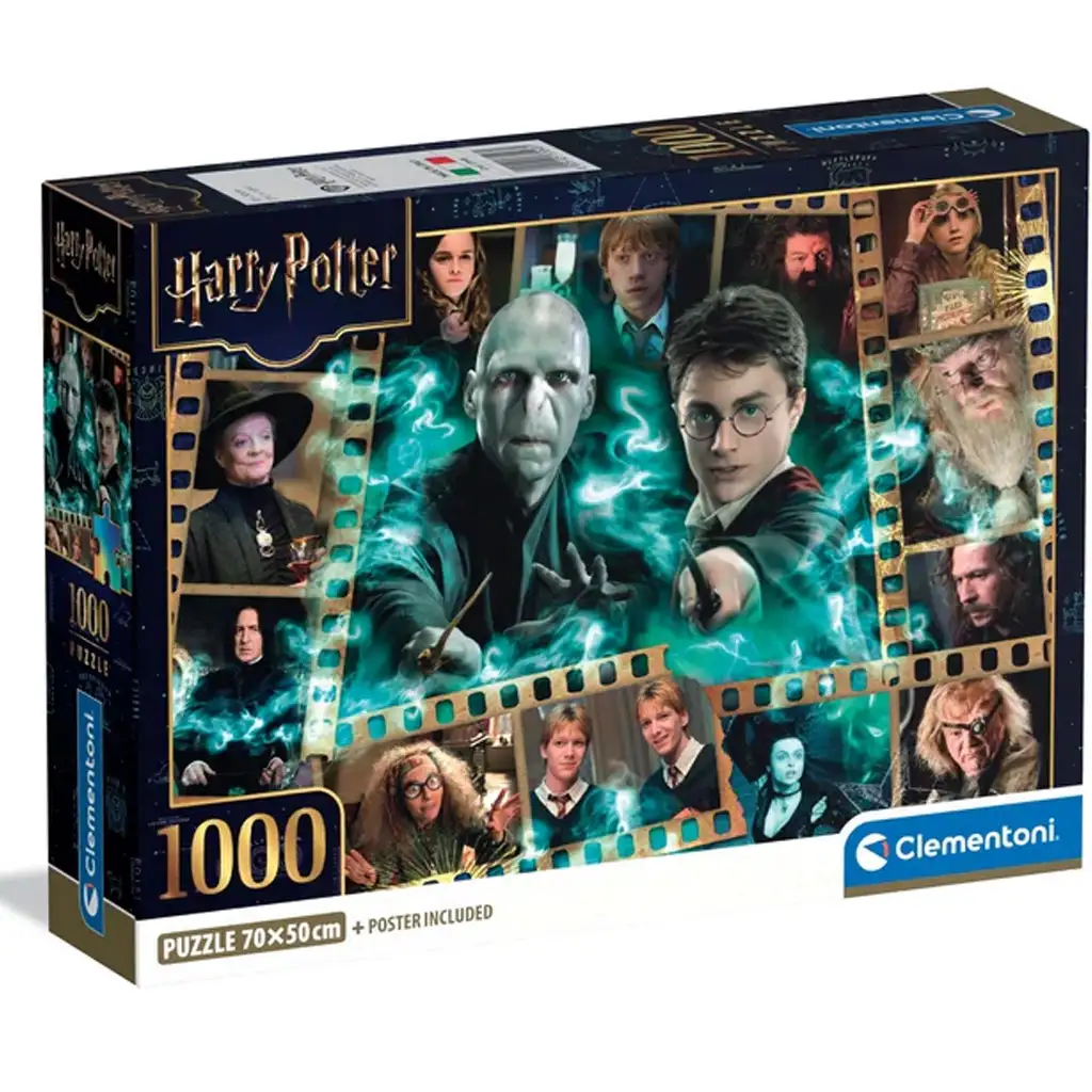 Harry Potter - Das Schicksal der Zauberwelt 1000-teilige Puzzle mit Poster - Clementoni