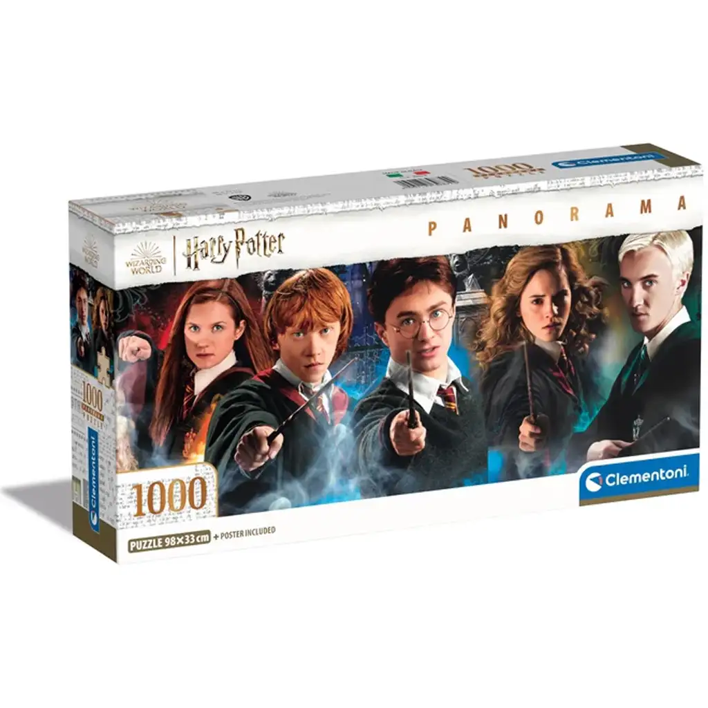 Harry Potter - Die Erben von Hogwarts 1000-teilige Panorama-Puzzle mit Poster - Clementoni