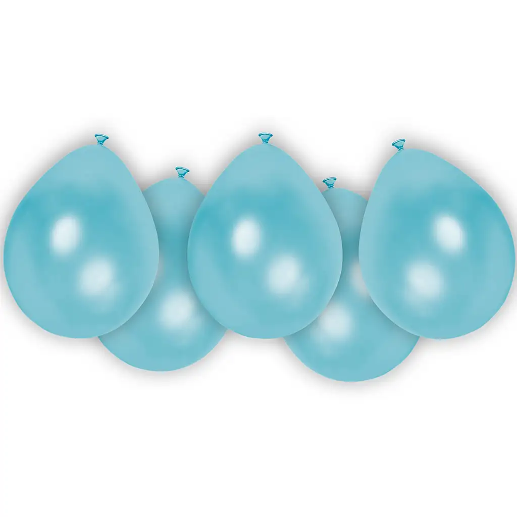 Hellblaues Latex-Luftballon-Set, 8 Stück