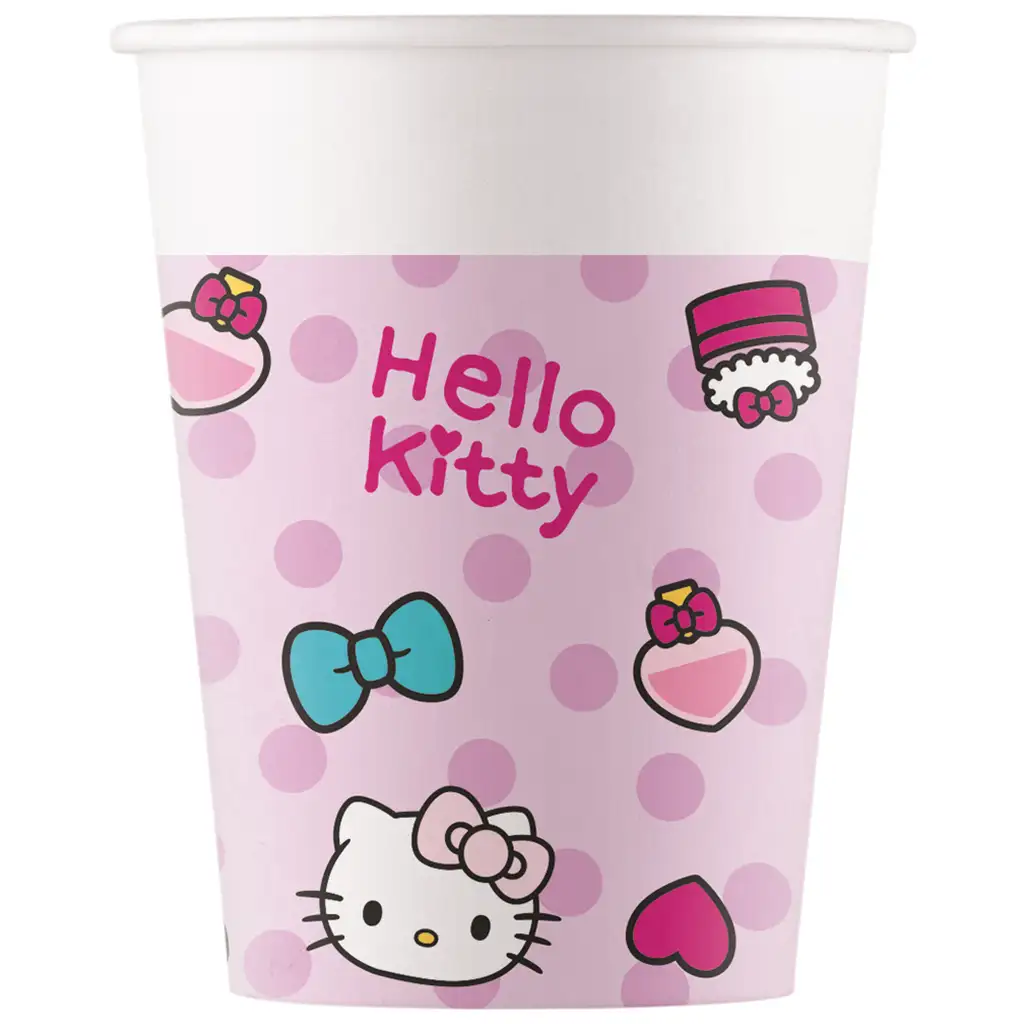 Hello Kitty 8-teiliges Pappbecher-Set 200ml