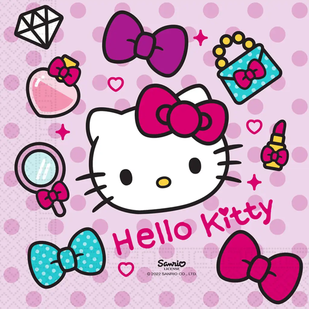 Hello Kitty Papierserviettenset – 2-lagig, 33x33 cm, 20 Stück
