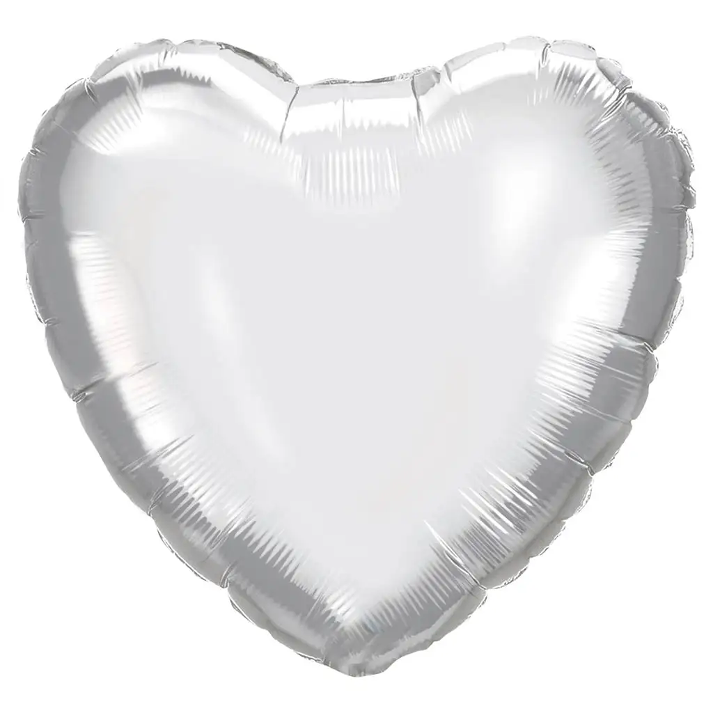 Herzförmiger Folienballon – silber, 46 cm