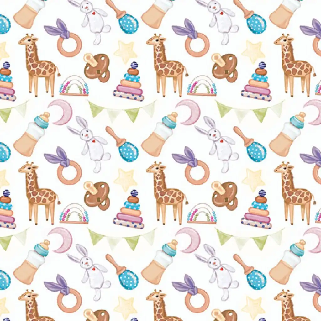 Herzlich willkommen! Unisex Geschenkpapier mit Baby-Motiv, 100x70 cm