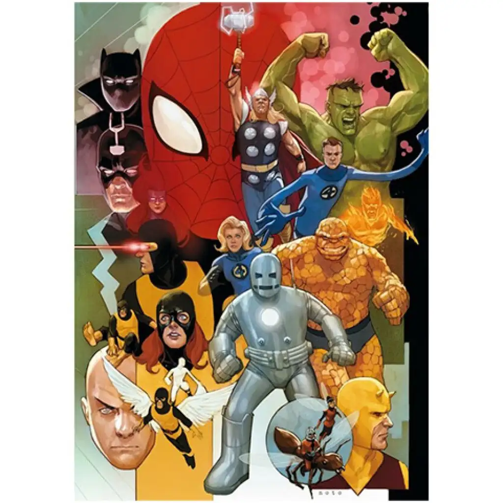 Hochwertige Sammlung: Marvel-Superhelden der 80er Jahre 1000-teiliges Premium-HQC-Puzzle 69x50cm - Clementoni kép 2