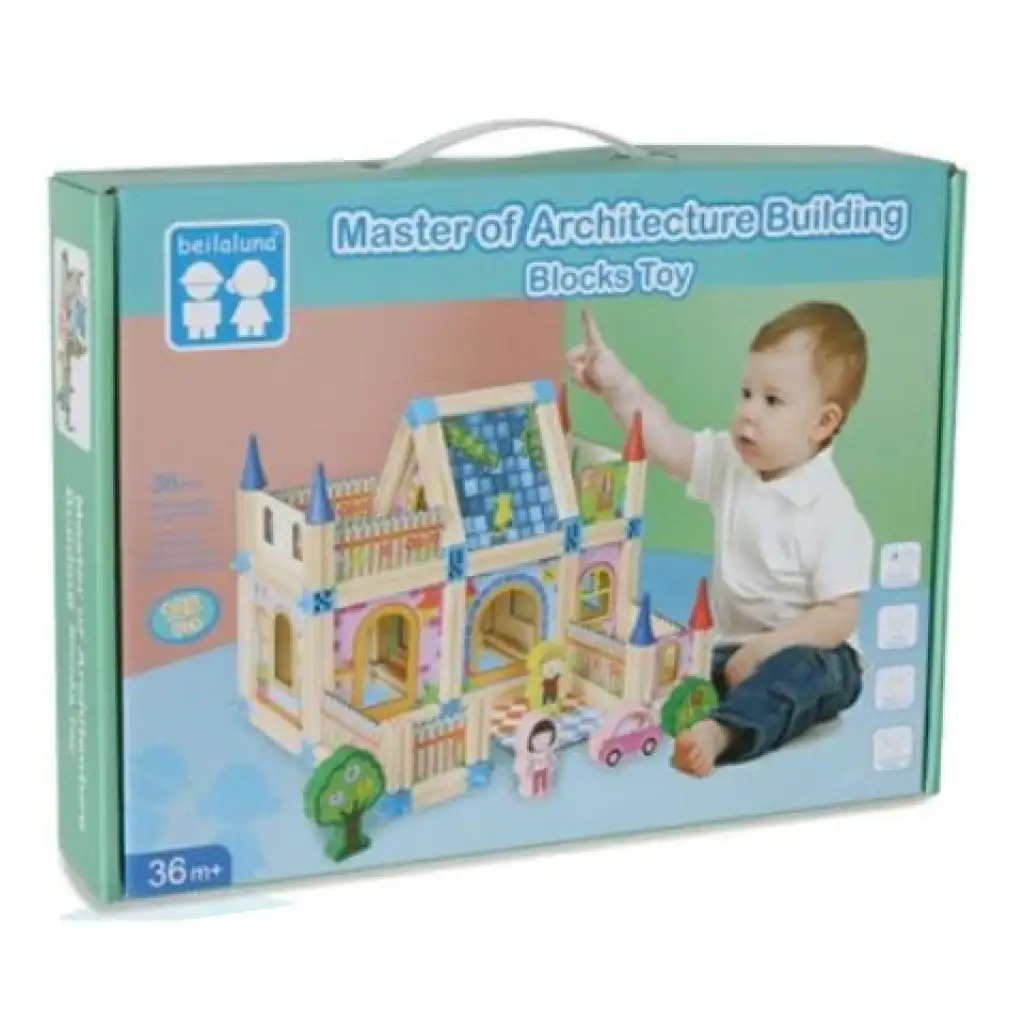 Holz farbenfrohes Villa-Spielset mit Zubehör