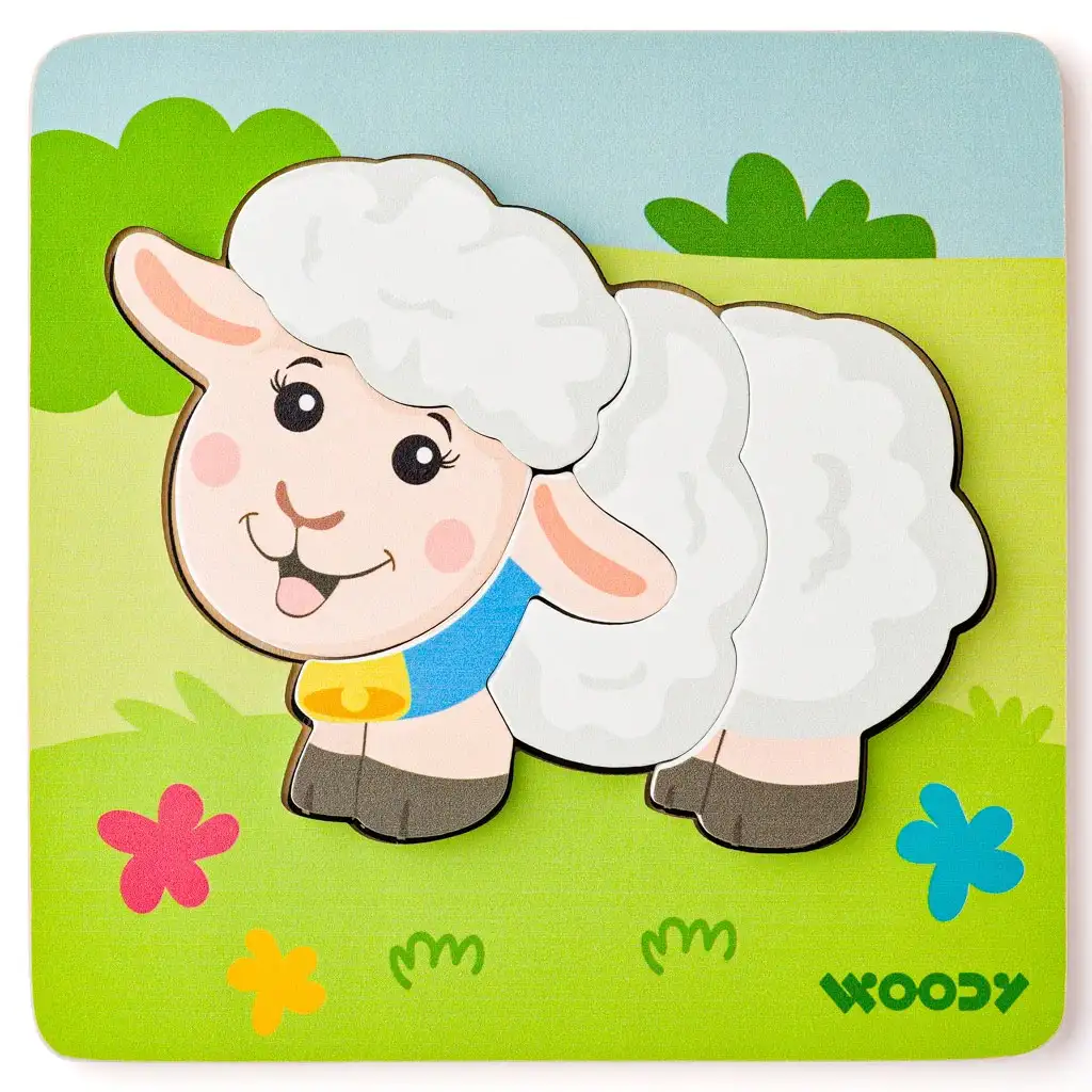 Holzpuzzle mit 5 Schafen - Woodyland