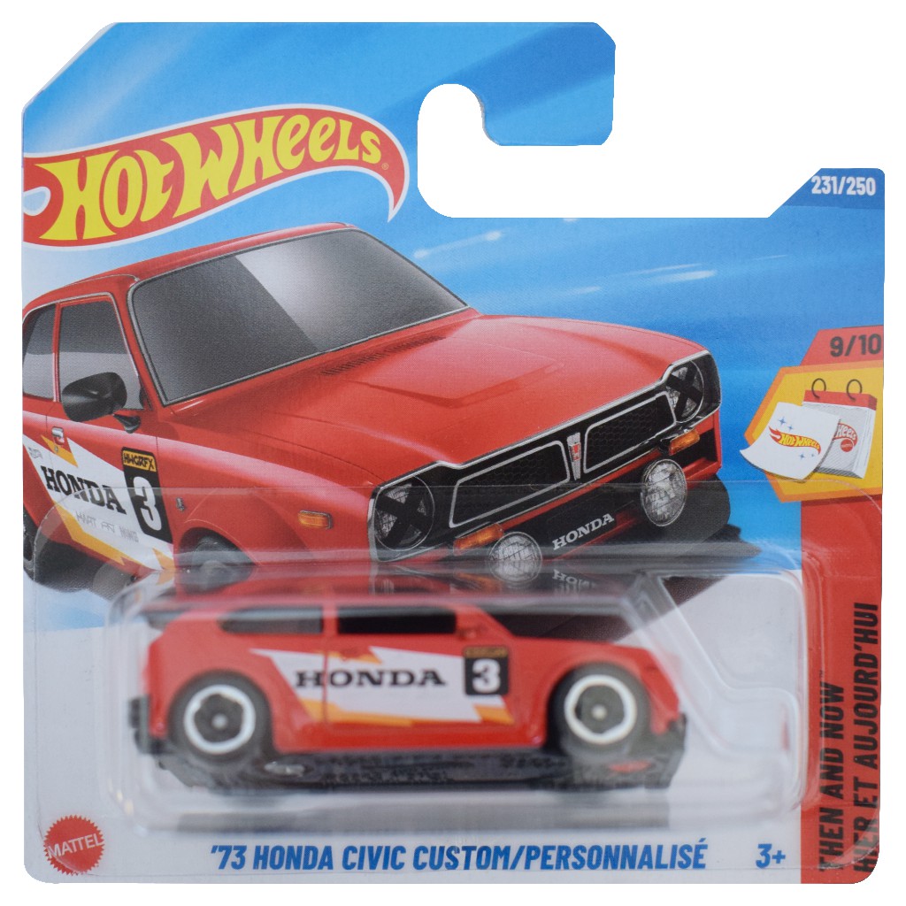 Hot Wheels: 73 Honda Civic Custom rotes Spielzeugauto 1/64 - Mattel
