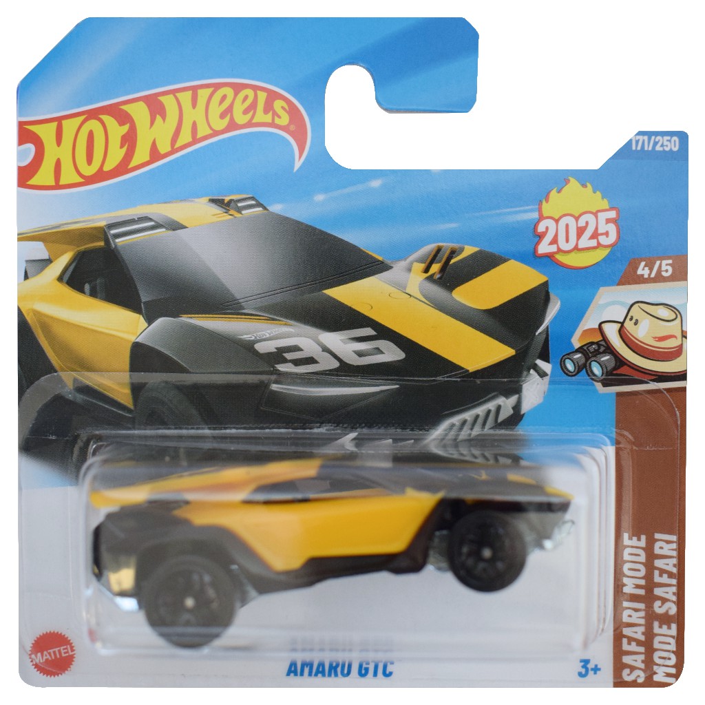 Hot Wheels: Amaru GTC gelbes Spielzeugauto 1/64 - Mattel
