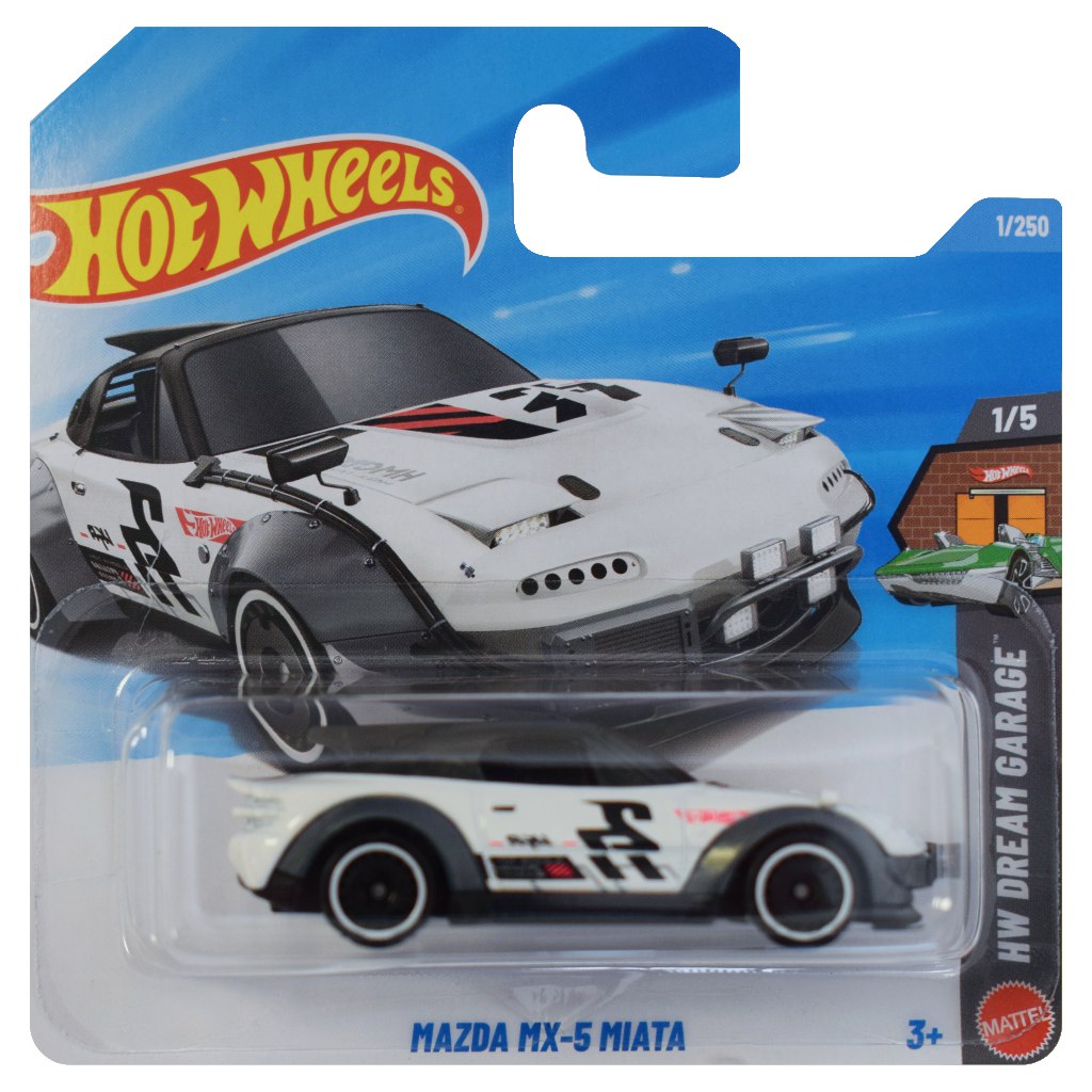 Hot Wheels: Mazda MX-5 Miata weißes Spielzeugauto 1/64 - Mattel