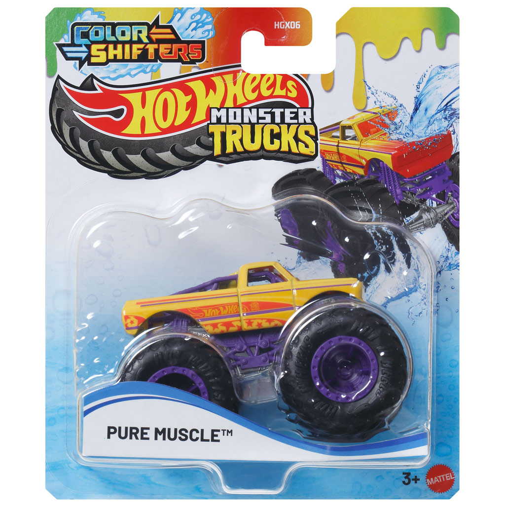 Hot Wheels Monster Truck: Pure Muscle Farbwechsel-Kleinwagen 1/64 - Mattel