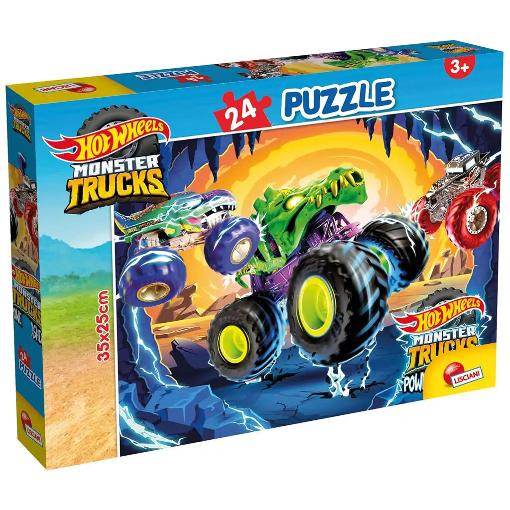 Hot Wheels Monster Trucks 24-teiliges Puzzle 35x25cm - Lisciani