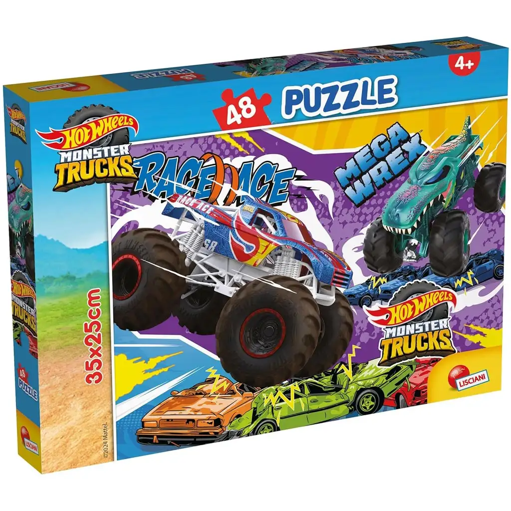 Hot Wheels Monster Trucks 48-teiliges Puzzle 35x25cm - Lisciani