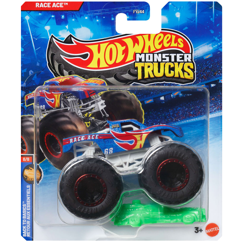 Hot Wheels Monster Trucks: Race Ace blau-rotes Miniaturauto 1/64 - Mattel