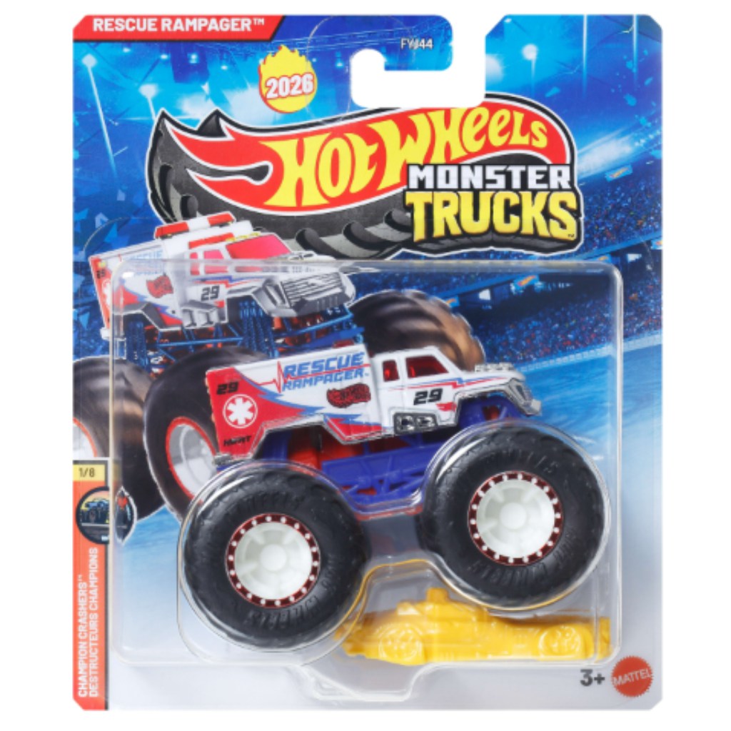 Hot Wheels Monster Trucks: Rescue Rampage Monster-Modellauto im Maßstab 1:64 – Mattel kép 1