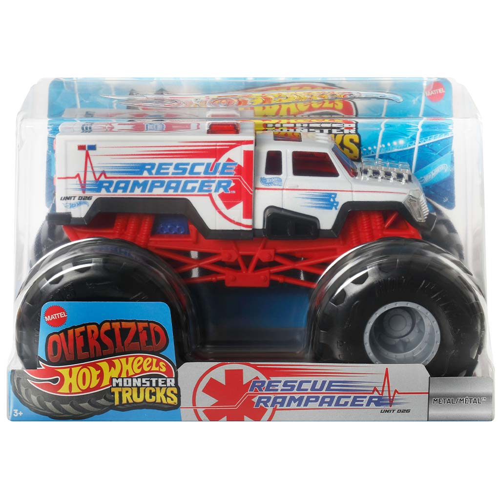Hot Wheels: Monster Trucks Überdimensionierter Rescue Rampager Monstertruck 1/24 - Mattel